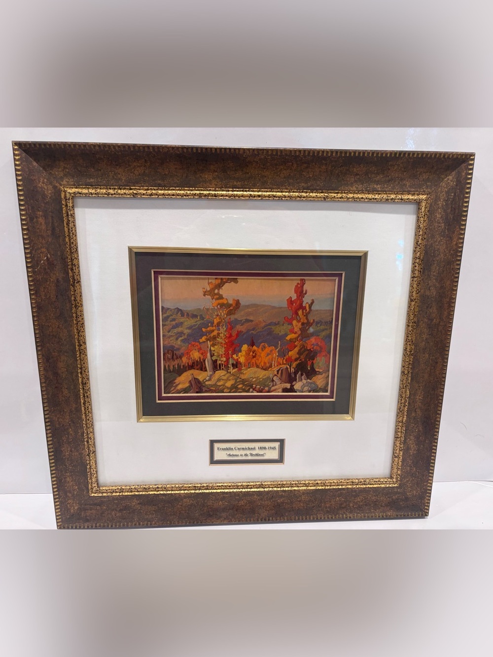 Framed Franklin Carmichael “Autumn in the Northland” print- Group of Seven art